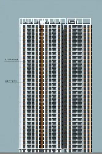 北海假日花园效果图R栋南立面效果图