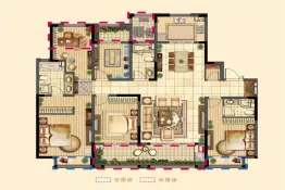 吴江新城吾悦广场5室2厅1厨3卫建面190.0㎡