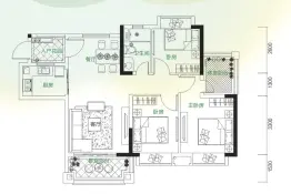 中森茗苑3室2厅1卫建面85.0㎡
