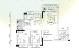 中森茗苑3室2厅1卫建面84.0㎡