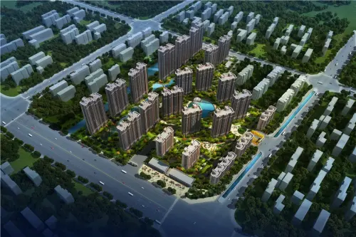 香苑东园效果图建筑鸟瞰效果图