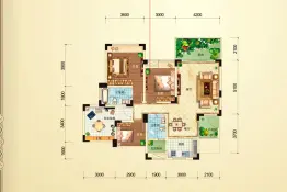 天成国际4室2厅1厨2卫建面105.81㎡