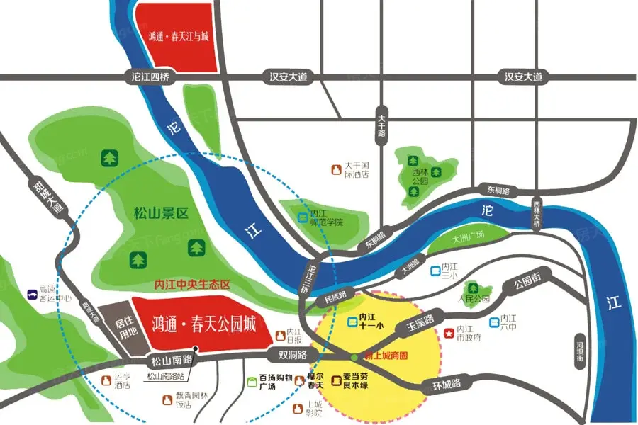 鸿通·春天公园城交通图