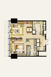 东方之门1室2厅1厨2卫建面114.00㎡