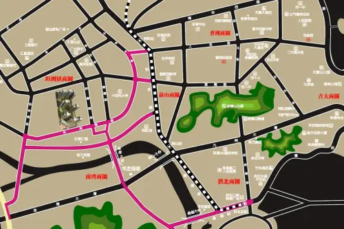 钰海绿洲交通图区域地图