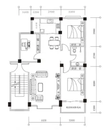 吴忠禧瑞华府3室2厅1厨1卫建面110.0㎡