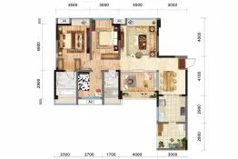 同森金棕榈4室2厅1厨2卫建面120.0㎡