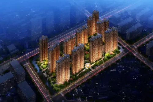 茂业天地效果图东广场1#地块鸟瞰-夜景