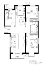 津西东湖湾3室2厅1厨1卫建面112.29㎡