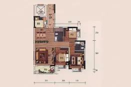 金时花园3室2厅1厨2卫建面99.31㎡