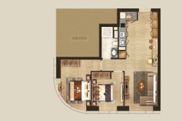 丰隆城市中心写字楼2室2厅1厨1卫建面109.0㎡