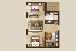 丰隆城市中心写字楼2室2厅1厨1卫建面95.0㎡