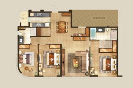丰隆城市中心写字楼3室2厅1厨2卫建面189.0㎡