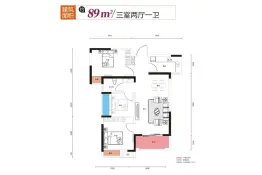 光谷悦城3室2厅1厨1卫建面89.0㎡