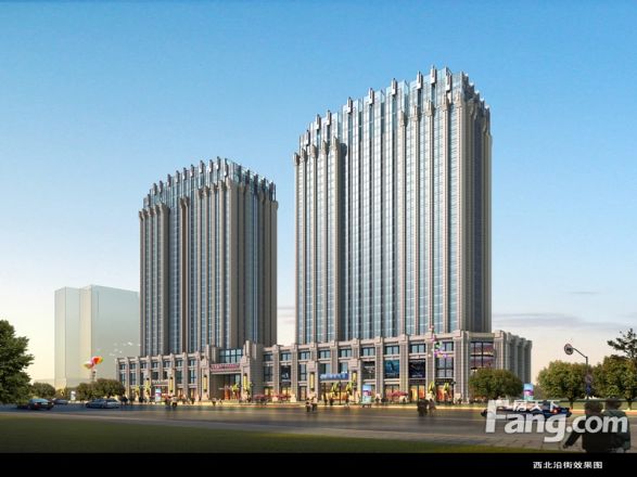 蓝天城市广场实景图