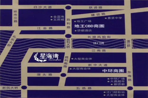 星海湾华庭交通图项目电子区位图