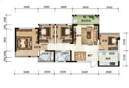 大嘉汇尚悦4室2厅1厨2卫建面85.19㎡