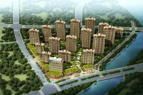 美的城效果图一期鸟瞰