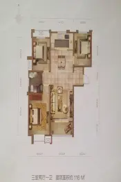 苏力德花园小镇3室2厅1厨1卫建面116.0㎡