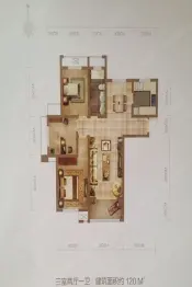 苏力德花园小镇3室2厅1厨1卫建面120.0㎡