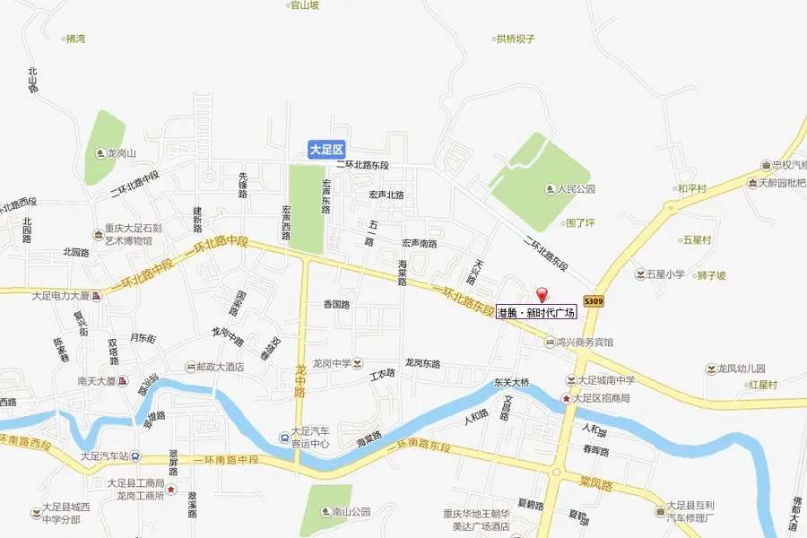 大足港腾·新时代广场交通图