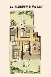 喜之郎丽湖湾4室2厅1厨2卫建面142.0㎡