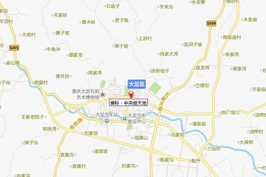 大足伸科·中央新天地交通图
