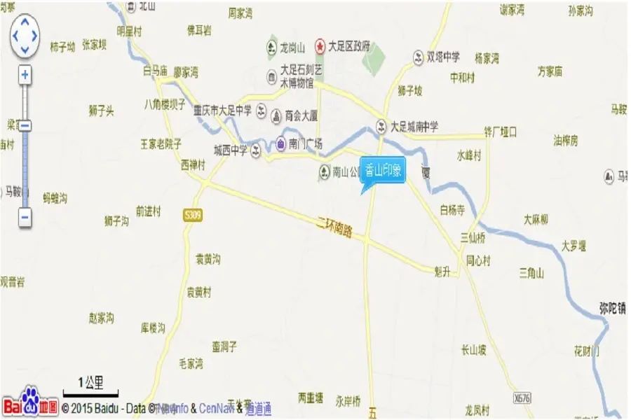 大足香山印象交通图