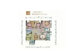 大足宝雍·阳光鑫城3室2厅1厨2卫建面124.42㎡