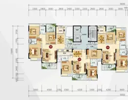 东方盛世华苑3室2厅1厨2卫建面122.77㎡