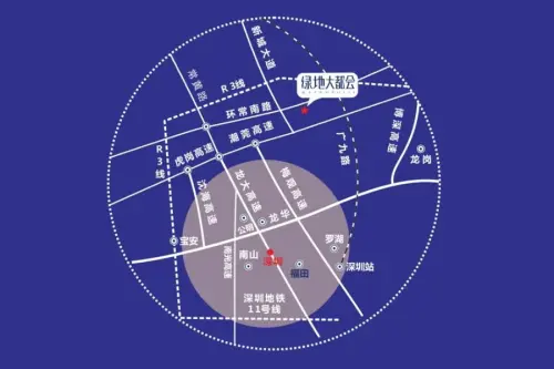 绿地大都会交通图区位图