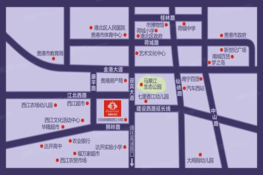 西江绿城·香榭里花园交通图