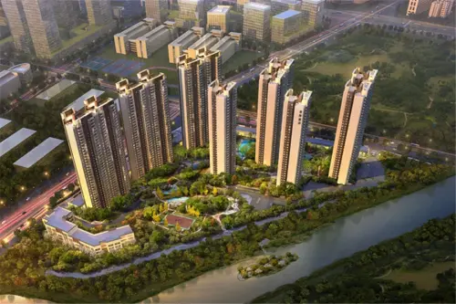 时代香海彼岸效果图小区鸟瞰图