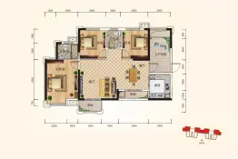 上园3室2厅1厨2卫建面113.4㎡