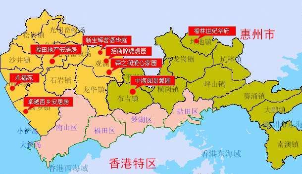 深圳市辖区地图图片